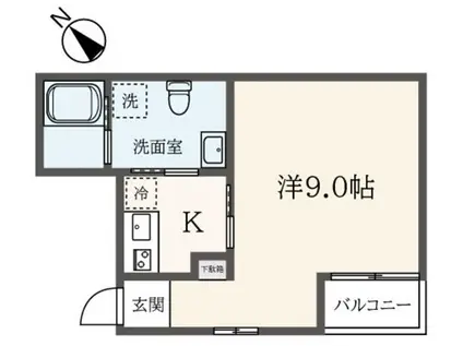 AR厚木旭町イースト(1K/3階)の間取り写真