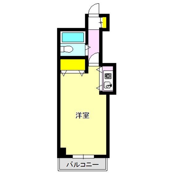 クラウンズマンション末広 207(ワンルーム/2階)の間取り写真