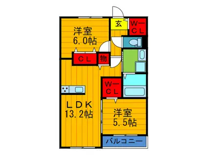 VIVRE´88 II(2LDK/1階)の間取り写真