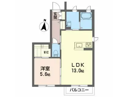 愛谷町ベース(1LDK/1階)の間取り写真