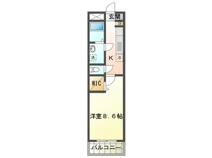 ノワエブラン利平治(1K/3階)の間取り写真