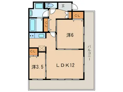 CPタワー(2LDK/5階)の間取り写真