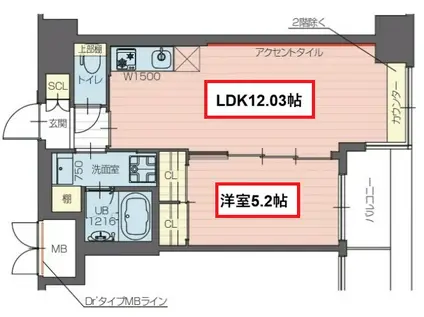 プレジオ長田(1LDK/6階)の間取り写真