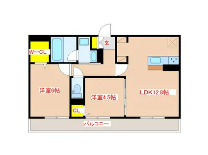 D-ROOM大小路プレミアム I(2LDK/1階)の間取り写真