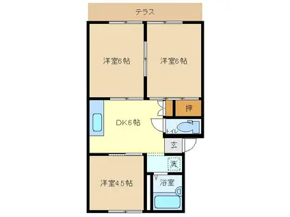 サンライトハイツ(3DK/1階)の間取り写真