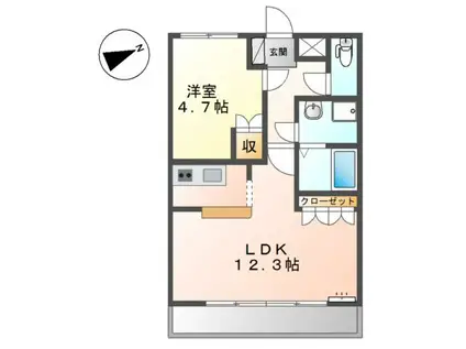 LEGACY GARDEN 壱番館(1LDK/2階)の間取り写真