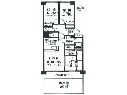 メゾンドール明石山の手台B棟(4LDK/5階)の間取り写真