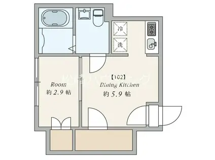 AW中野松が丘(1DK/1階)の間取り写真