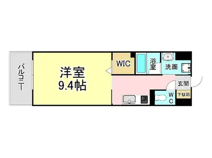 CREWS.REINE(1K/3階)の間取り写真