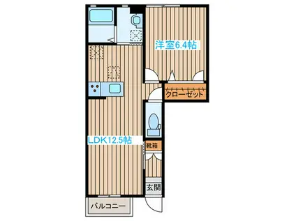 シャーメゾン城(1LDK/1階)の間取り写真