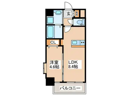 KAUNIS上野芝(1LDK/2階)の間取り写真