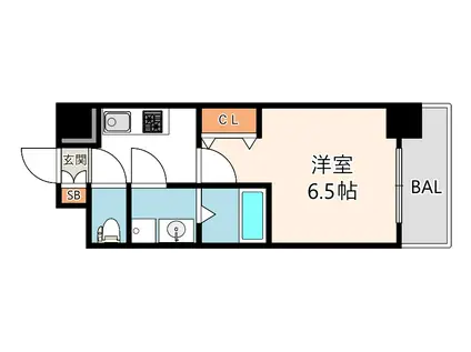 ワールドアイ難波CITY GATE(1K/8階)の間取り写真