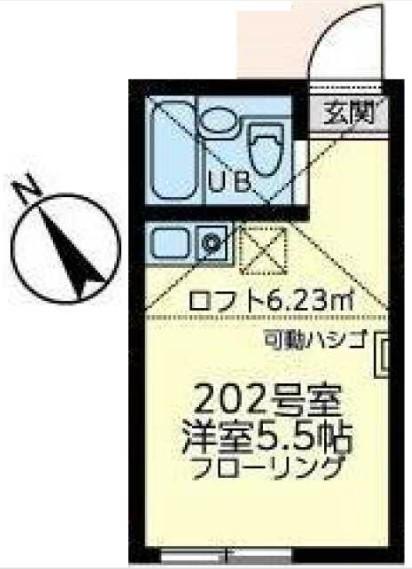 ユナイト阪東橋シドニーの杜(ワンルーム/2階)の間取り写真