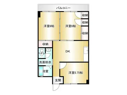 サンライフ幸崎(3DK/1階)の間取り写真