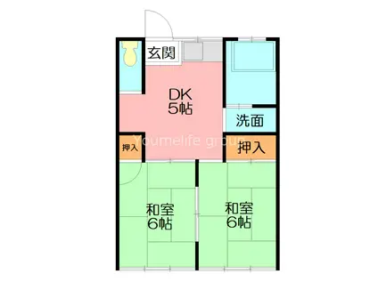 瀧本荘(2DK/2階)の間取り写真