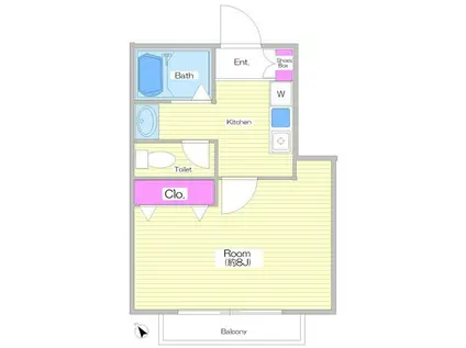 ブランドール三鷹新川(1K/1階)の間取り写真