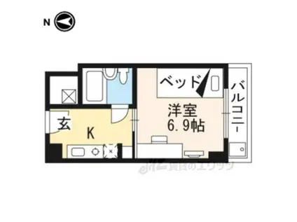 コスモリード京都今出川(ワンルーム/9階)の間取り写真