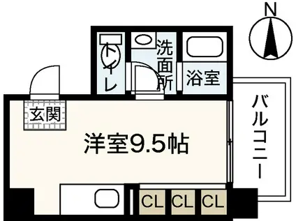 リバティ三篠(ワンルーム/5階)の間取り写真