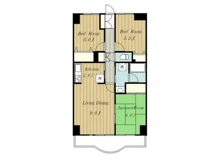 グレンツェント・ハイム相模大野(3LDK/4階)の間取り写真