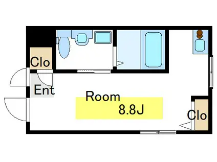 リーフ南砂(ワンルーム/4階)の間取り写真