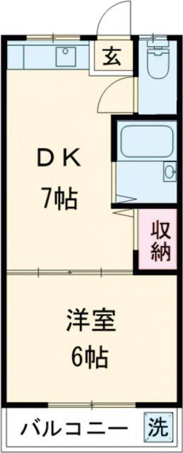 アオイ荘アパート(1DK/1階)の間取り写真