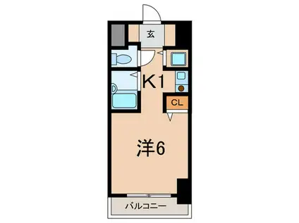 YKハイツ松の内(1K/7階)の間取り写真