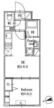 プライマル大塚(1DK/4階)の間取り写真