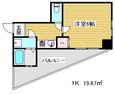 ワコーレハーバーシティ元町(1K/7階)の間取り写真