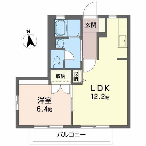 さくら館 C(1LDK/2階)の間取り写真