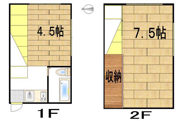 高徳アパート(2K/2階)の間取り写真