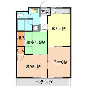 YOUハイツII(3DK/3階)の間取り写真