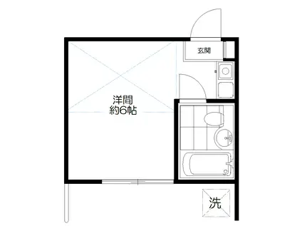 ペアパレス経堂(ワンルーム/1階)の間取り写真