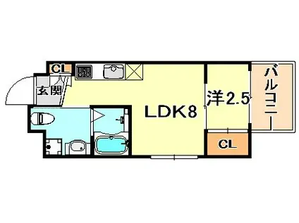 ザ・コッチ神戸(1LDK/9階)の間取り写真