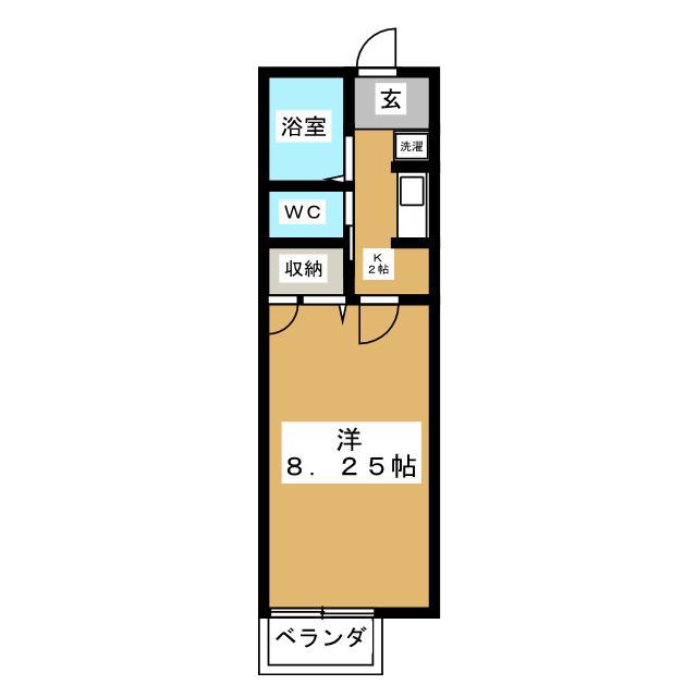 ノースCAPITAL大井(1K/1階)の間取り写真