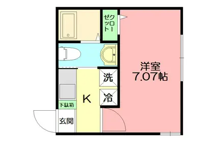 カーサ・リッコ(1K/1階)の間取り写真