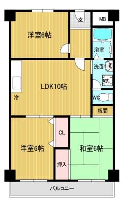 アンセスター91(3LDK/1階)の間取り写真