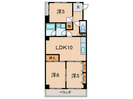 パークモダン伊丹(3LDK/7階)の間取り写真