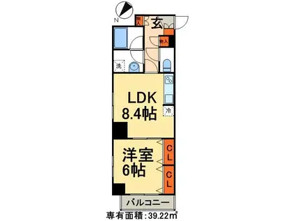 L.Oマンション(1DK/3階)の間取り写真