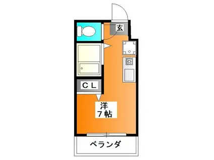 ビレッジ中根(ワンルーム/2階)の間取り写真