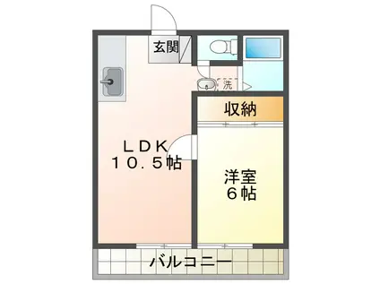 CASA城北参番館(1LDK/1階)の間取り写真