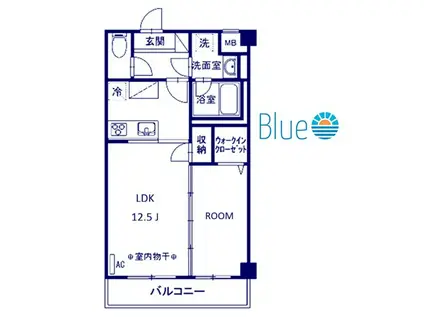 TERRACE WELLNESS(1LDK/2階)の間取り写真