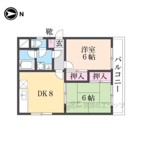第2グリーンハイツ(2DK/3階)の間取り写真