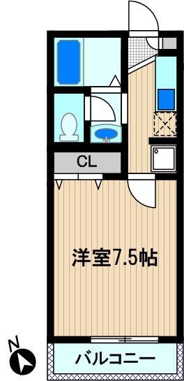 メルベージュ新川崎(1K/2階)の間取り写真