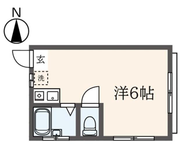第二吉野ハイム(ワンルーム/2階)の間取り写真
