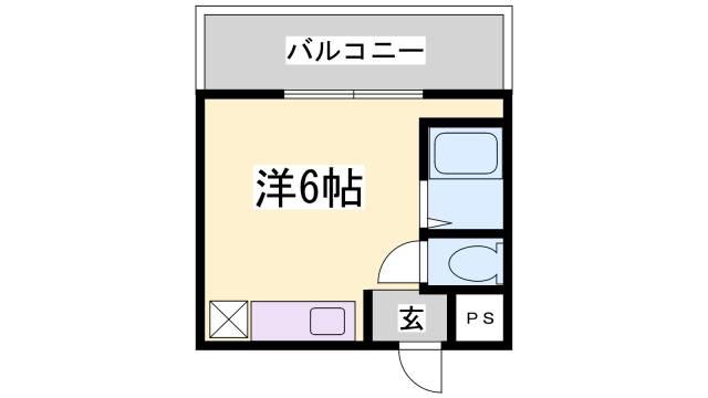 平野エスペランス(ワンルーム/6階)の間取り写真