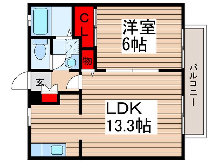 フロイディハイツ(1LDK/2階)の間取り写真