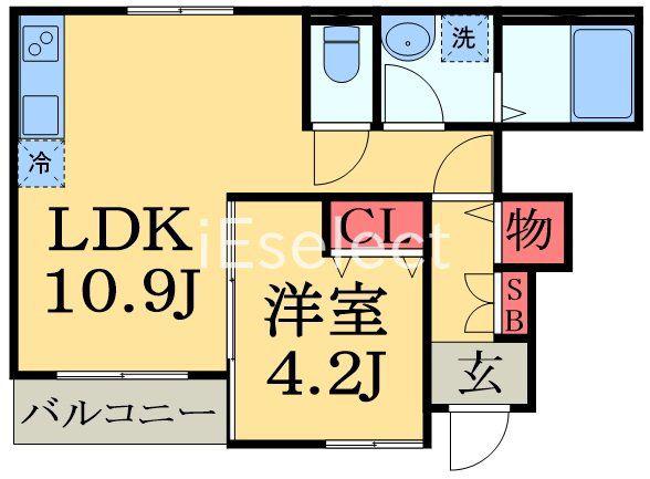 ハピネス(1LDK/1階)の間取り写真