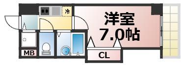 CITY SPIRE布施(1K/4階)の間取り写真