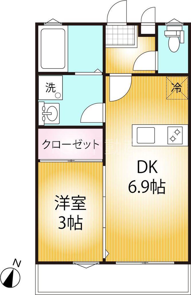 AQUE 10(1DK/1階)の間取り写真