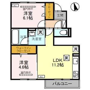 エルミタージュ(2LDK/1階)の間取り写真